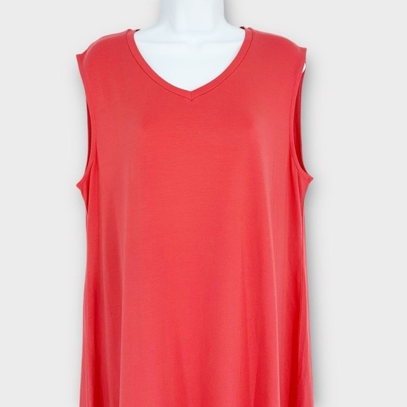 EILEEN FISHER NWT Stretch Jersey Knit V-Neck Tank Dress SIZE M - Picture 2 of 10